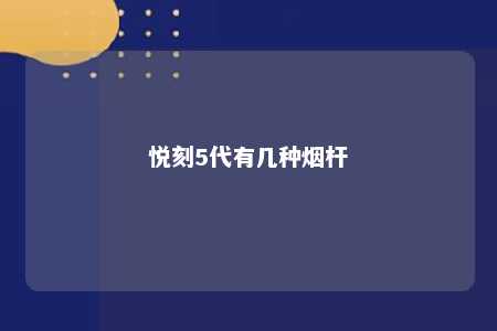 悦刻5代有几种烟杆